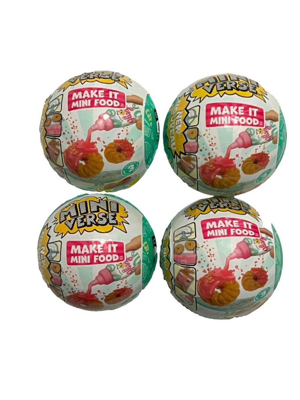 MGA's Mini Verse Make It Mini Food Cafe Series 3 Lot Of 4 Mystery Balls